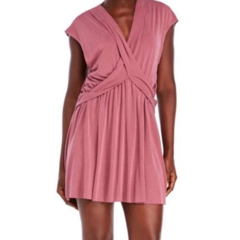 Free People Mauve Cupro Criss Cross Dress medium